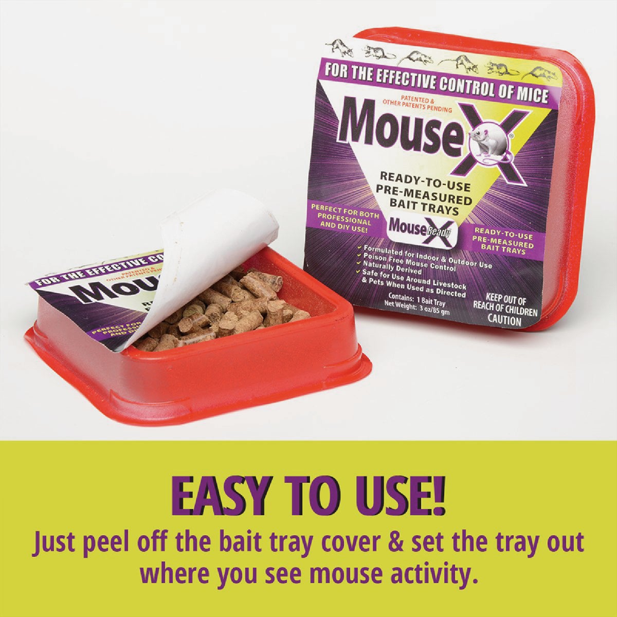 MouseX Non-Toxic Ready-to-Use Bait Trays for Mice and Rats (2-Pack) Image 2