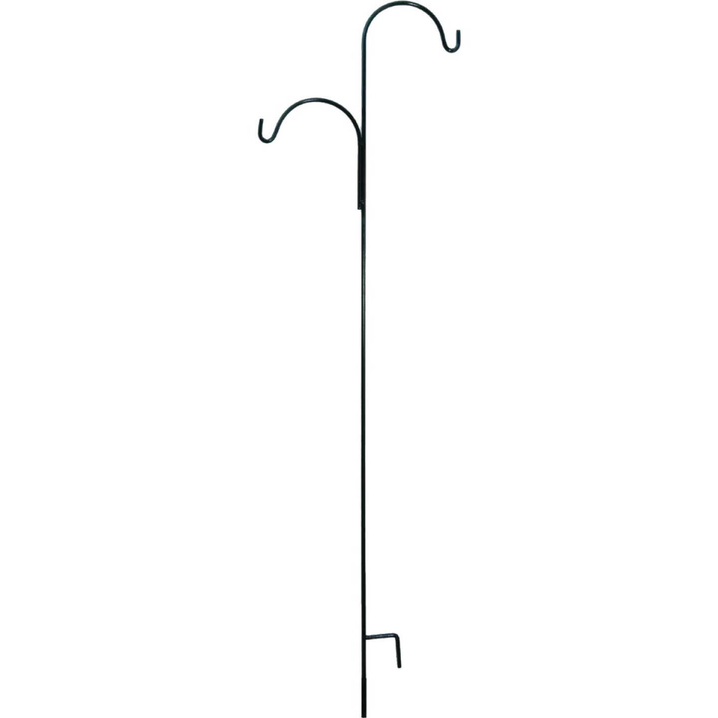 American Gardenworks 91 In. Black Steel Offset Double Hanger Shepherd Hook Image 1