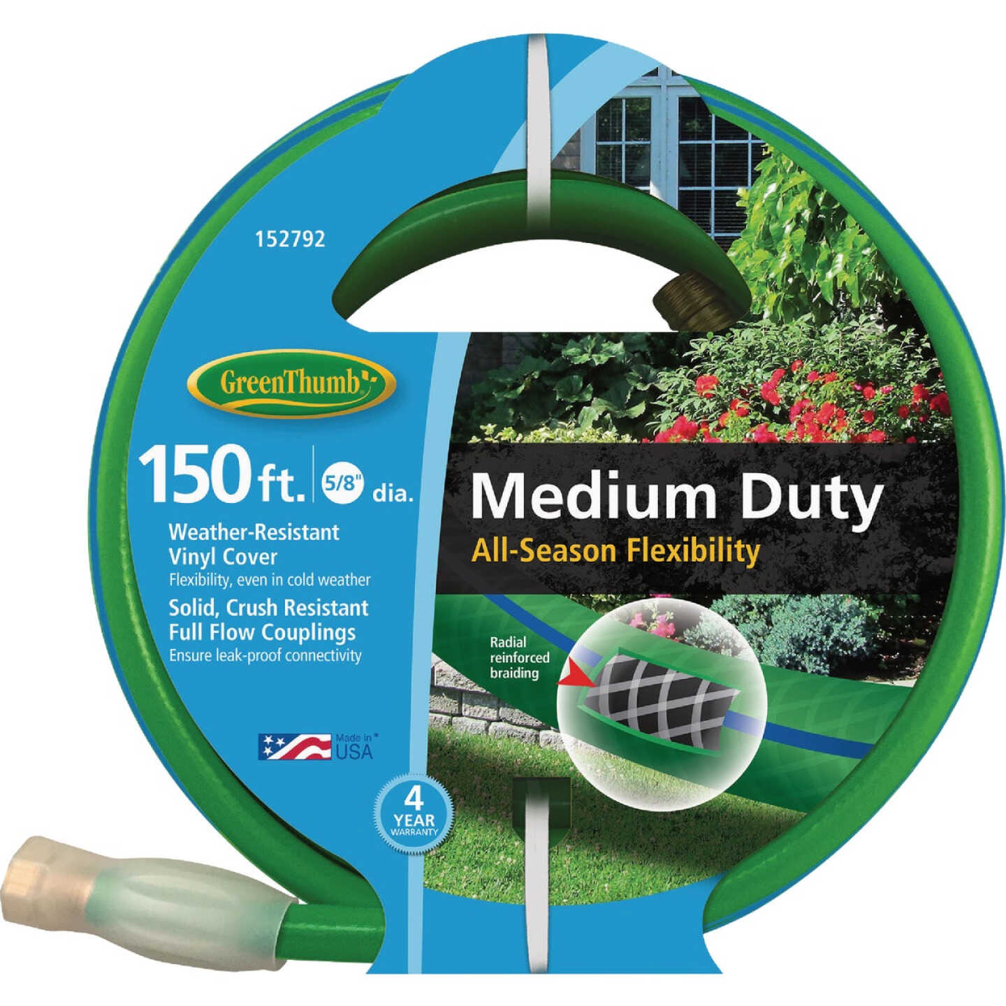 Green Thumb 5/8 In. Dia. x 150 Ft. Medium-Duty Rubber & Vinyl Garden Hose Image 1