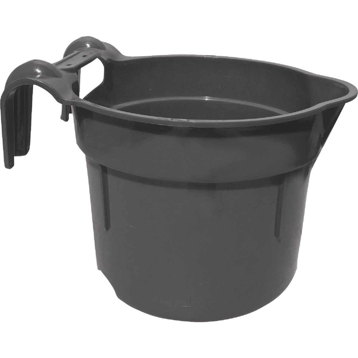 Tuff Stuff 10 Qt. Black Round Over the Fence Feeder