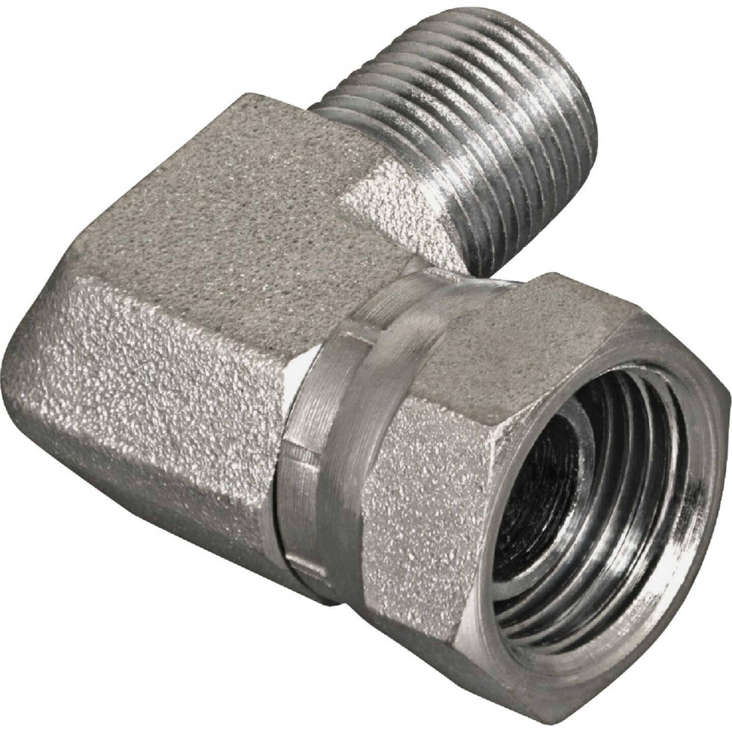 Apache 1/2 In. Male Pipe x 3/8 In. Female Pipe Swivel 90 Deg Hydraulic Hose Adapter Image 1