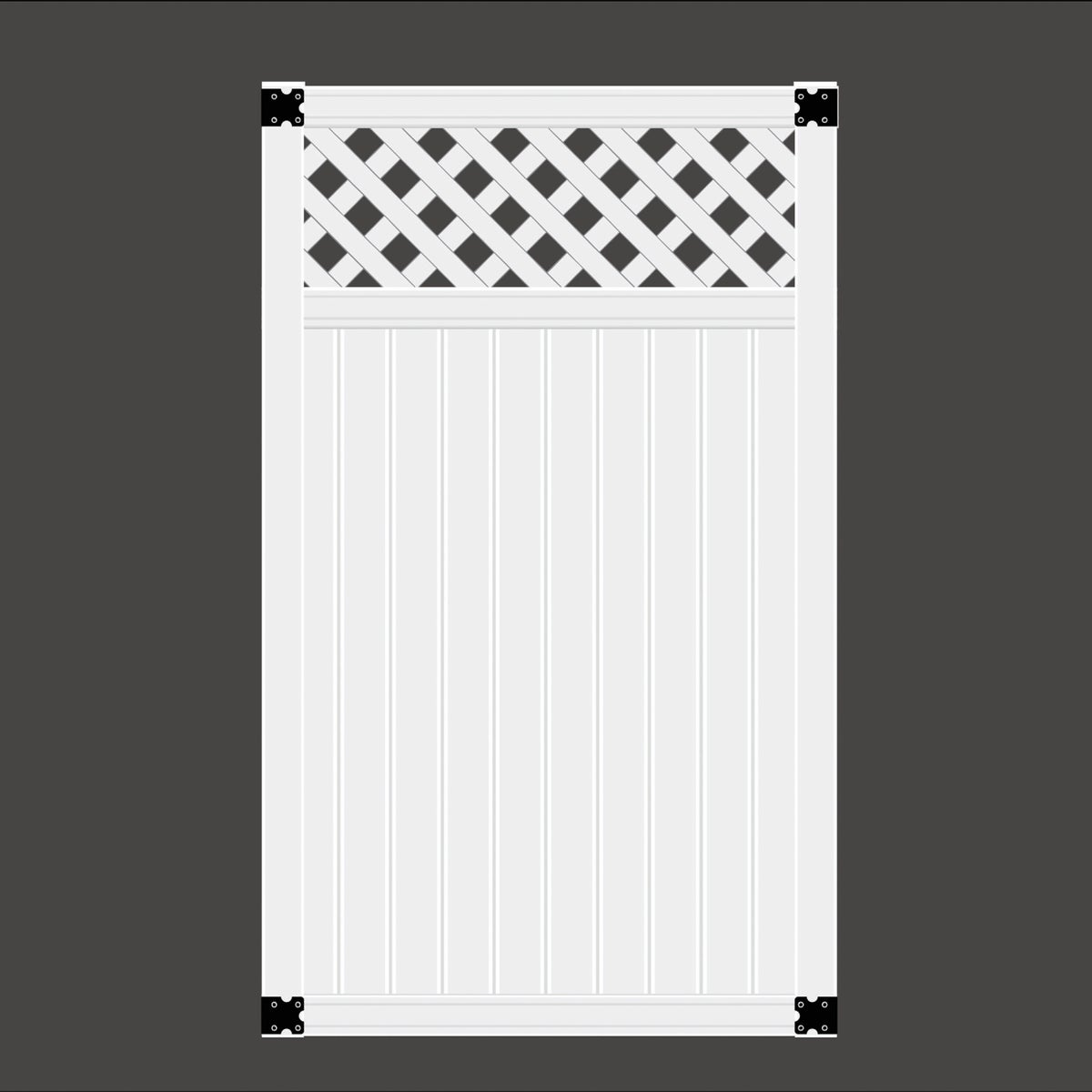 41-1/2 In. W. x 6 Ft. H. Lattice-Top White Vinyl Privacy Gate
