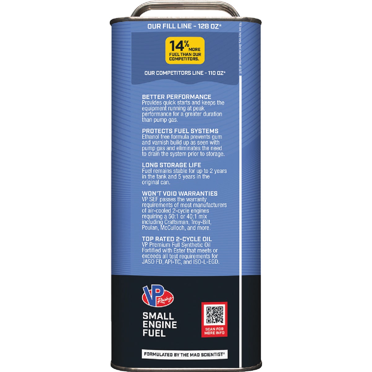 VP Racing Fuels Gal. 40:1/50:1 Ethanol-Free Multi-Mix Gas & Oil Pre-Mix Image 2