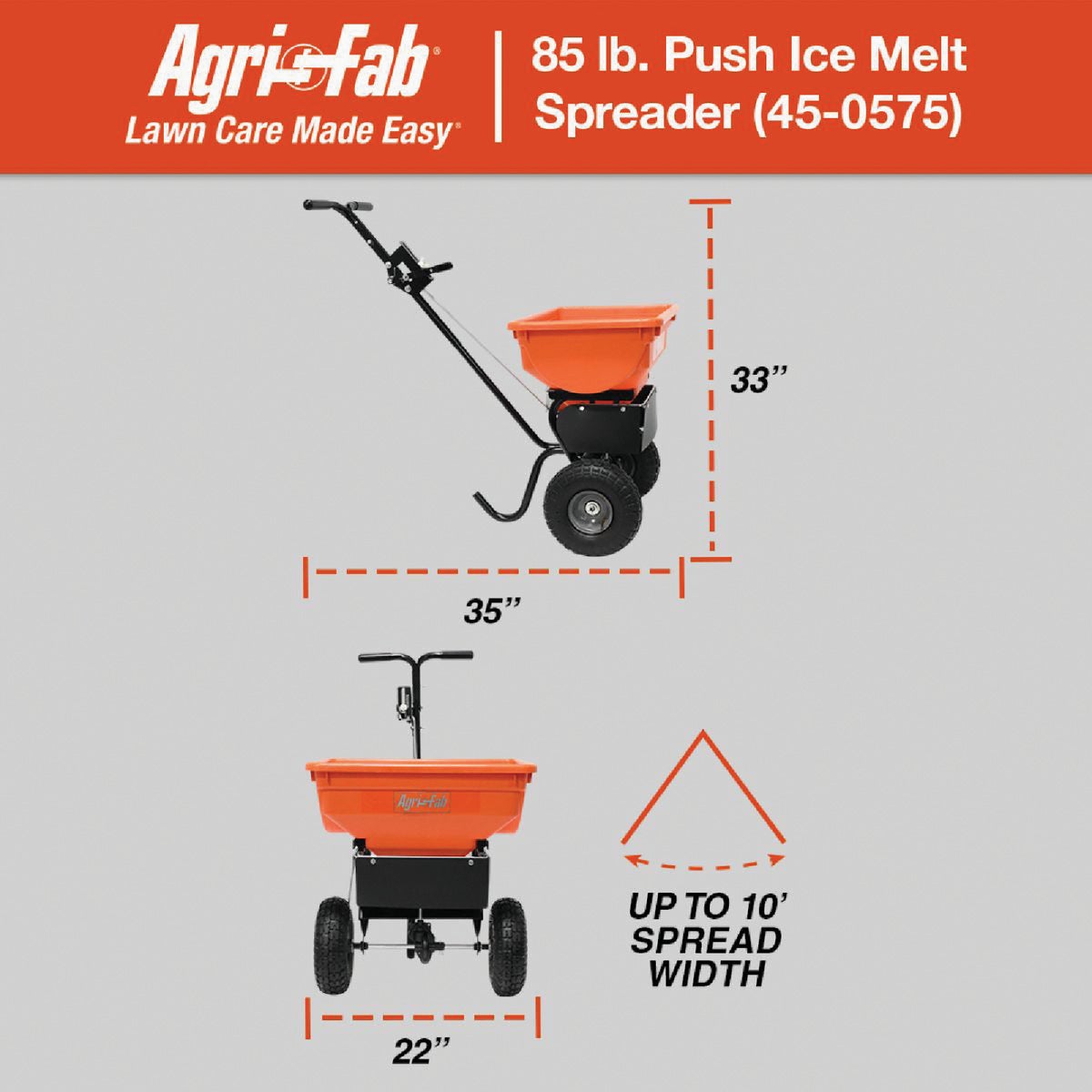 Agri-Fab Inc 85 Lb. Ice Melt Push Broadcast Spreader Image 2