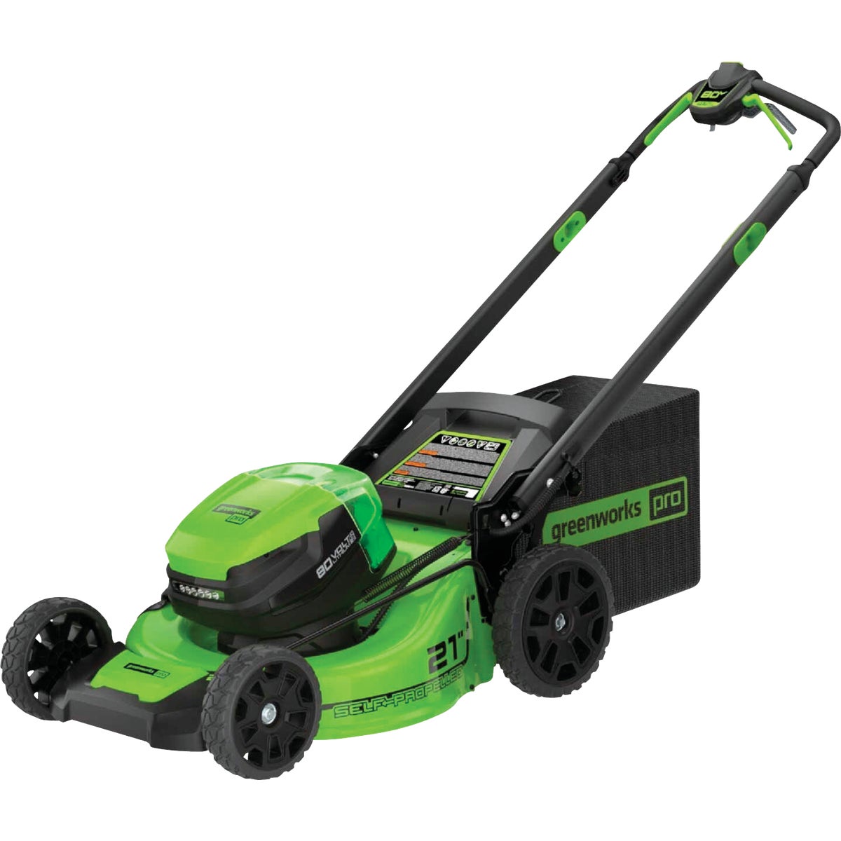 Greenworks 21 In. Self-Propelled Lawn Mower with Dual Battery Ports and 5.0 Ah Battery & 4 Amp Rapid Charger