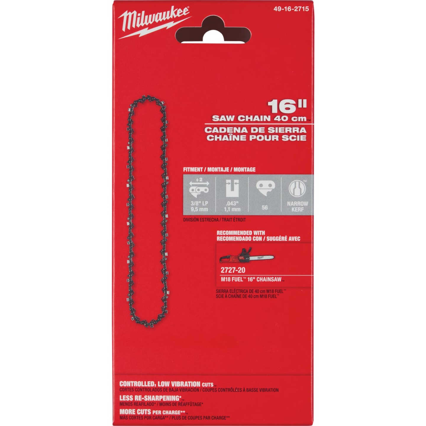 Milwaukee 16 In. 56-Link Chainsaw Chain Image 3