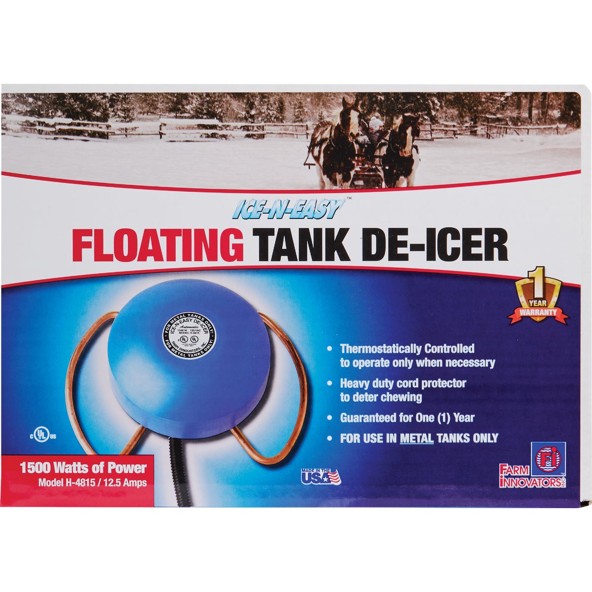 Farm Innovators 1500W Economical Floating Stock Tank De-Icer Image 2