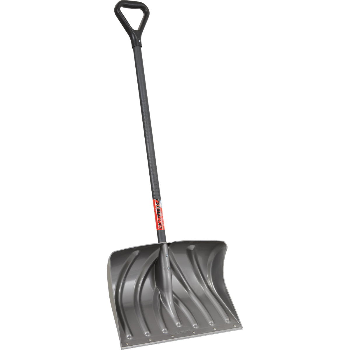 Suncast 20 In. Graphite Steel Core Snow Shovel & Pusher with Steel Wear Strip & 38 In. Steel Handle