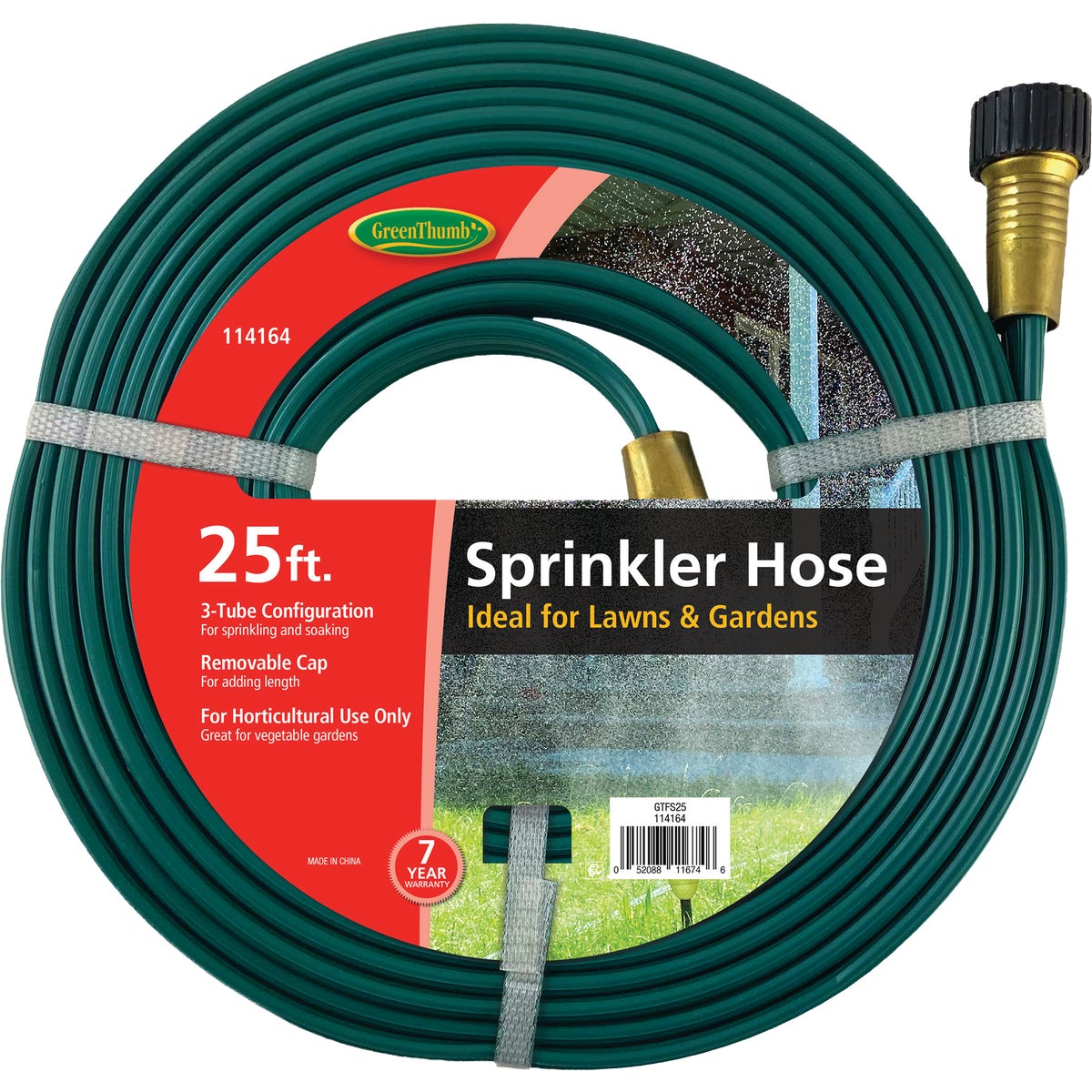 Green Thumb 25 Ft. 3-Tube Sprinkler Hose