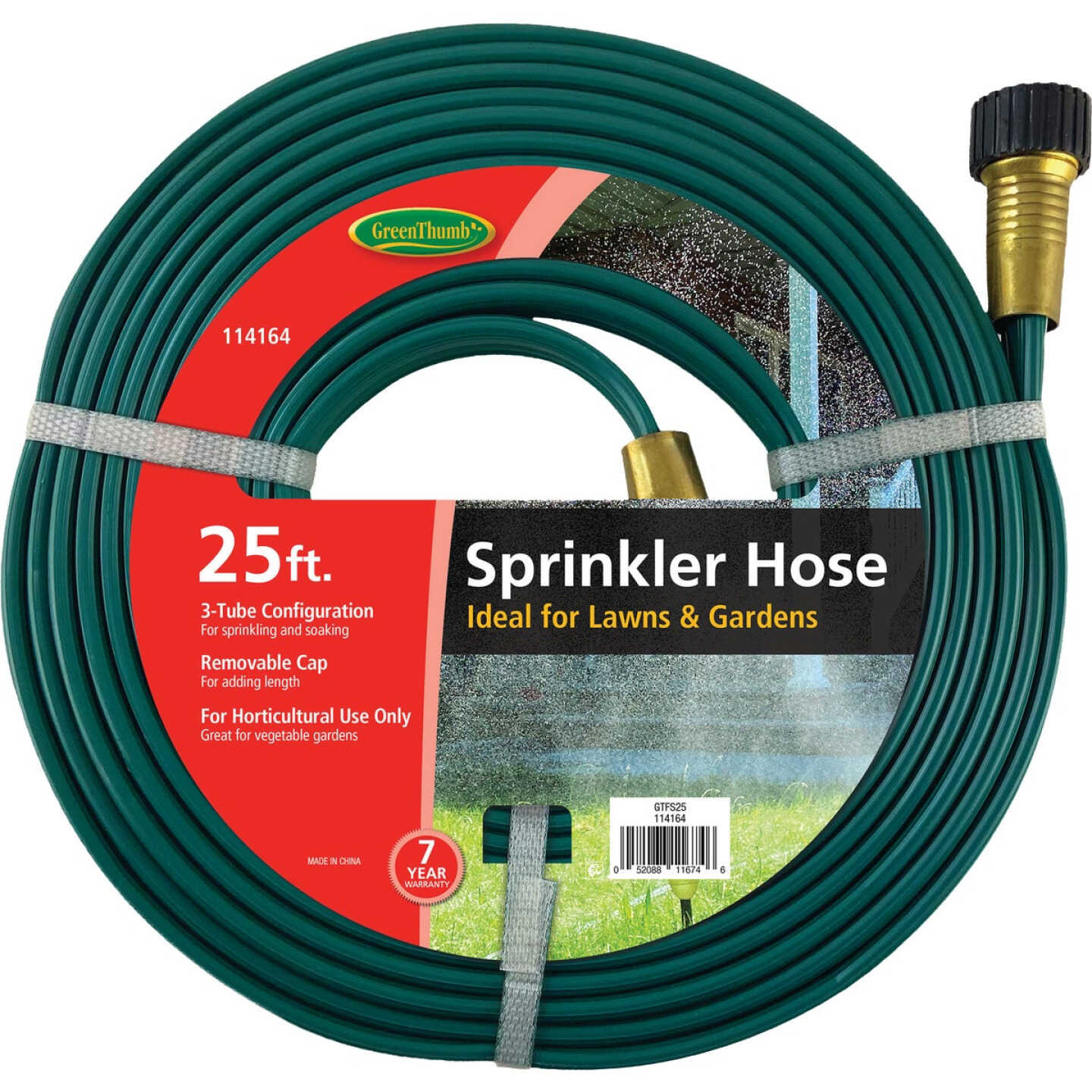 Green Thumb 25 Ft. 3-Tube Sprinkler Hose Image 1