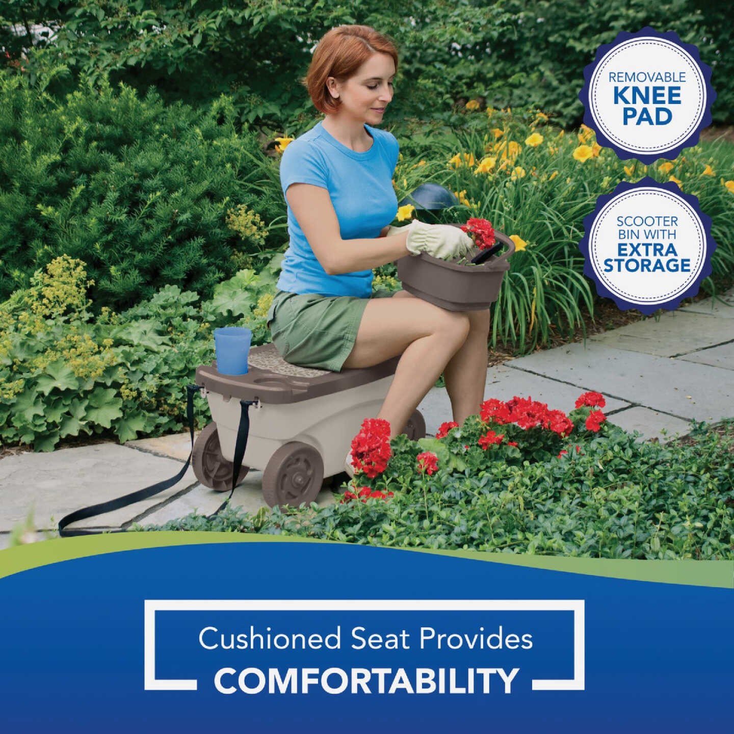 Suncast Portable Multi-Purpose Garden Scooter Image 4