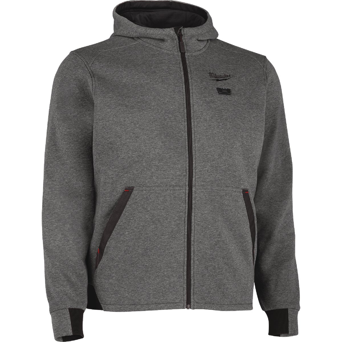 Milwaukee M12 Men's 2X Gray Full-Zip Heated Hoodie Kit Image 7