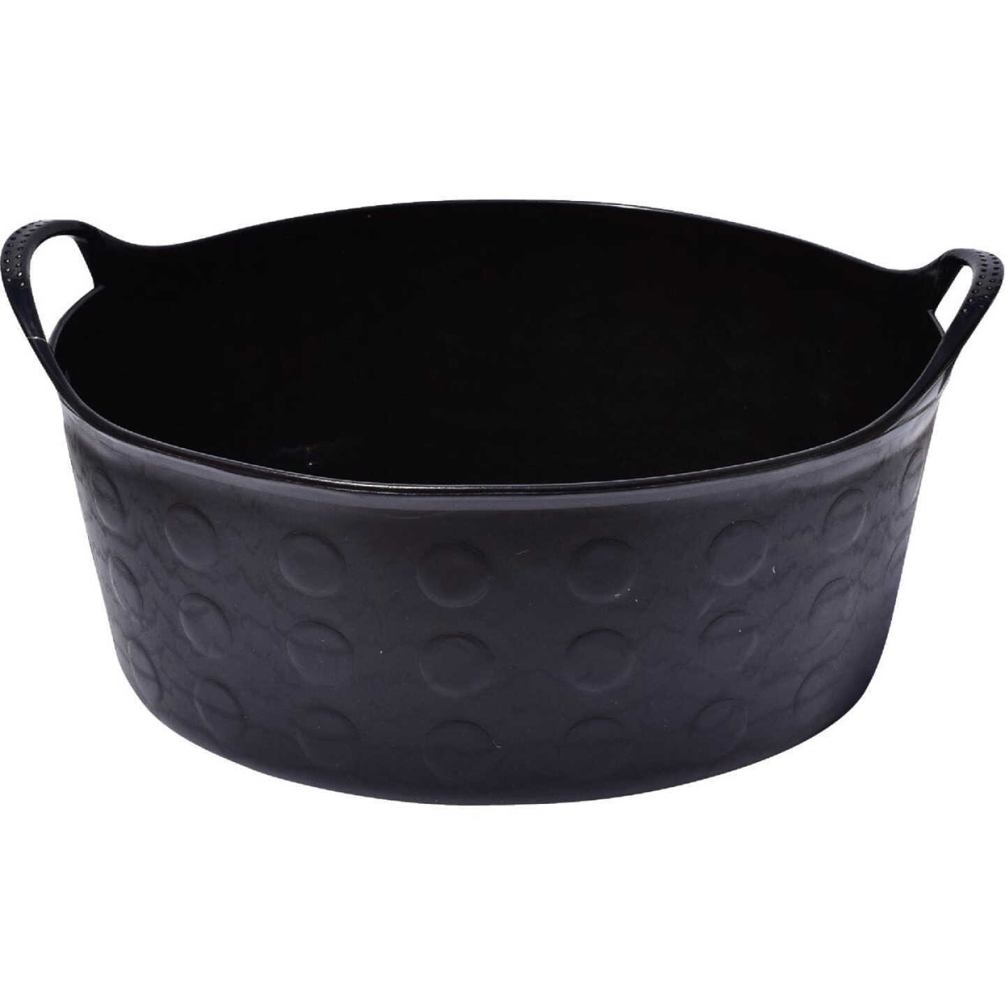Tuff Stuff 4 Gal. Black Short Plastic Flex Tub Image 1