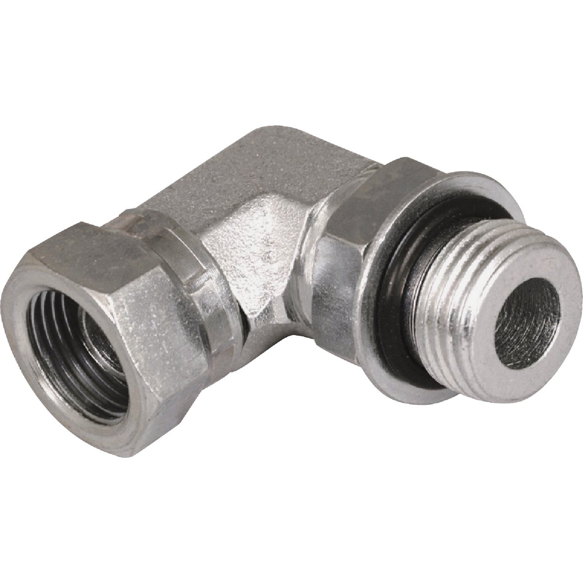 Apache 3/8 In. Male O-Ring x 3/8 In. Female Pipe Swivel 90 Deg Hydraulic Hose Adapter Image 1