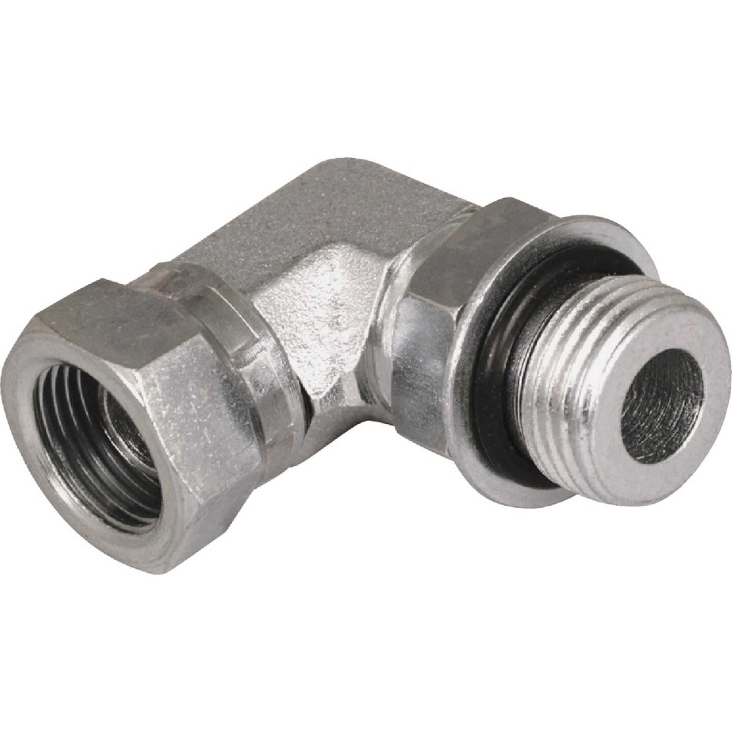 Apache 3/8 In. Male O-Ring x 3/8 In. Female Pipe Swivel 90 Deg Hydraulic Hose Adapter Image 1