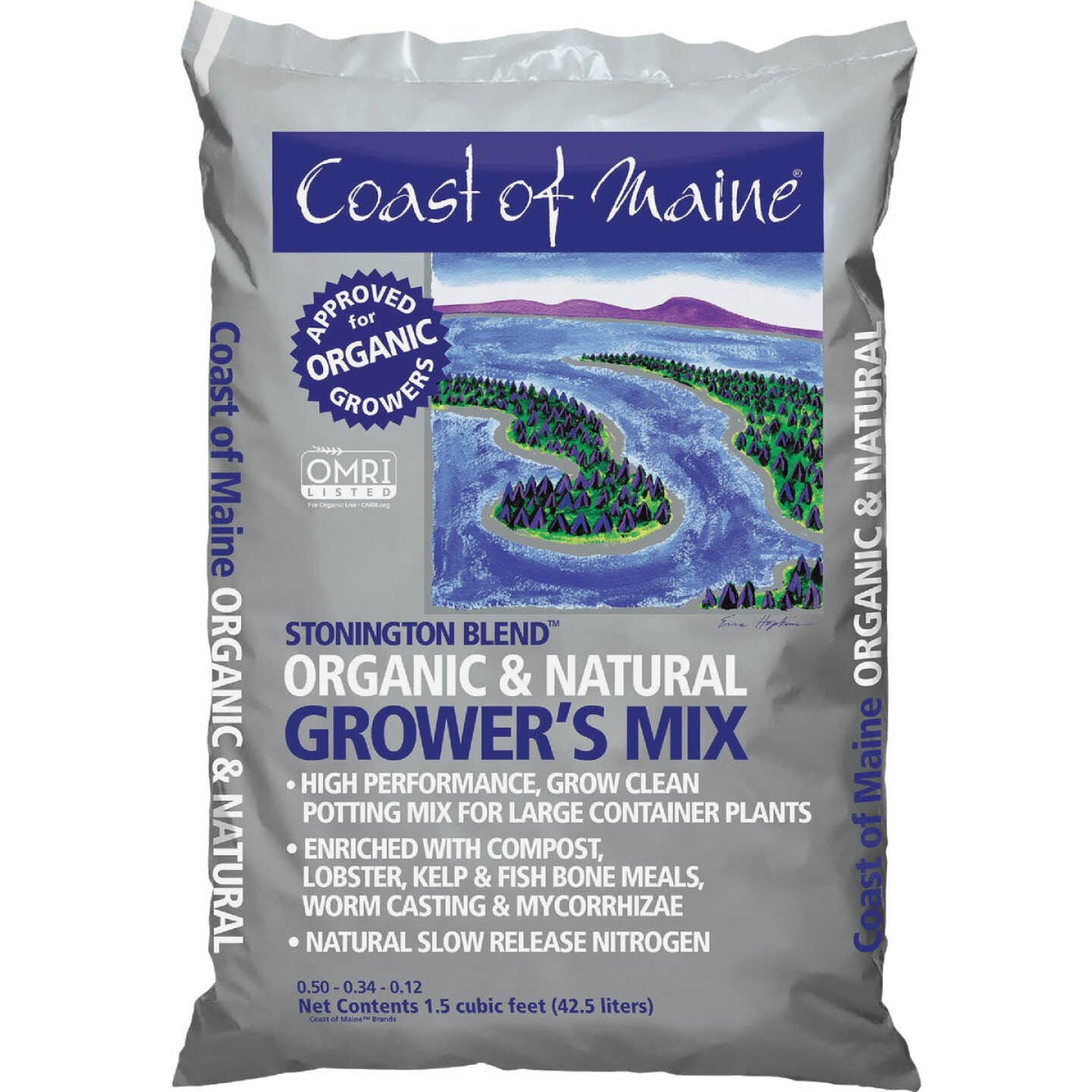 Coast of Maine Stonington Blend 1.5 Cu. Ft. Organic Growers Mix Potting Soil Image 1