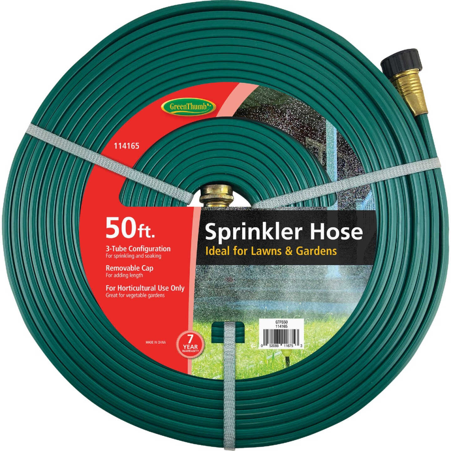 Green Thumb 50 Ft. 3-Tube Sprinkler Hose Image 1