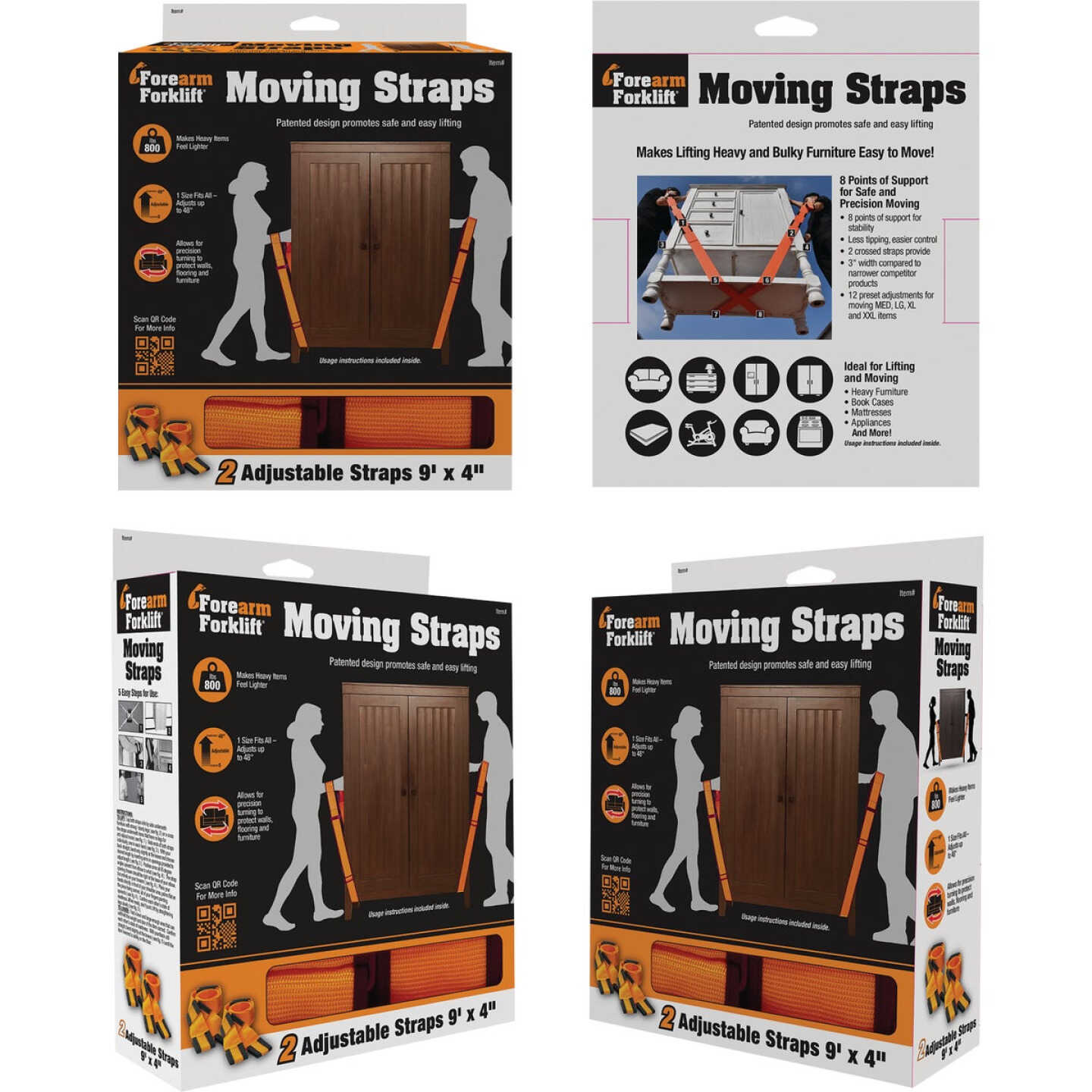 Forearm Forklift 700 Lb. Capacity Moving Straps Image 6