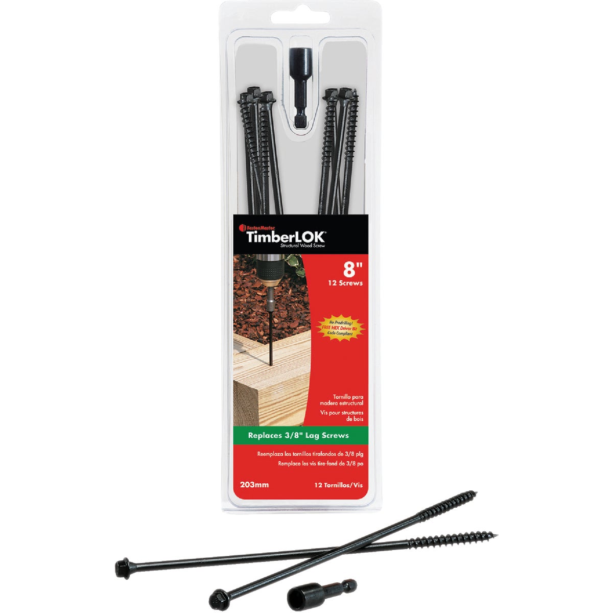Fastenmaster Timberlok 8 In. Countersunk Hex Washer Structure Screw (12 Ct.) Image 3
