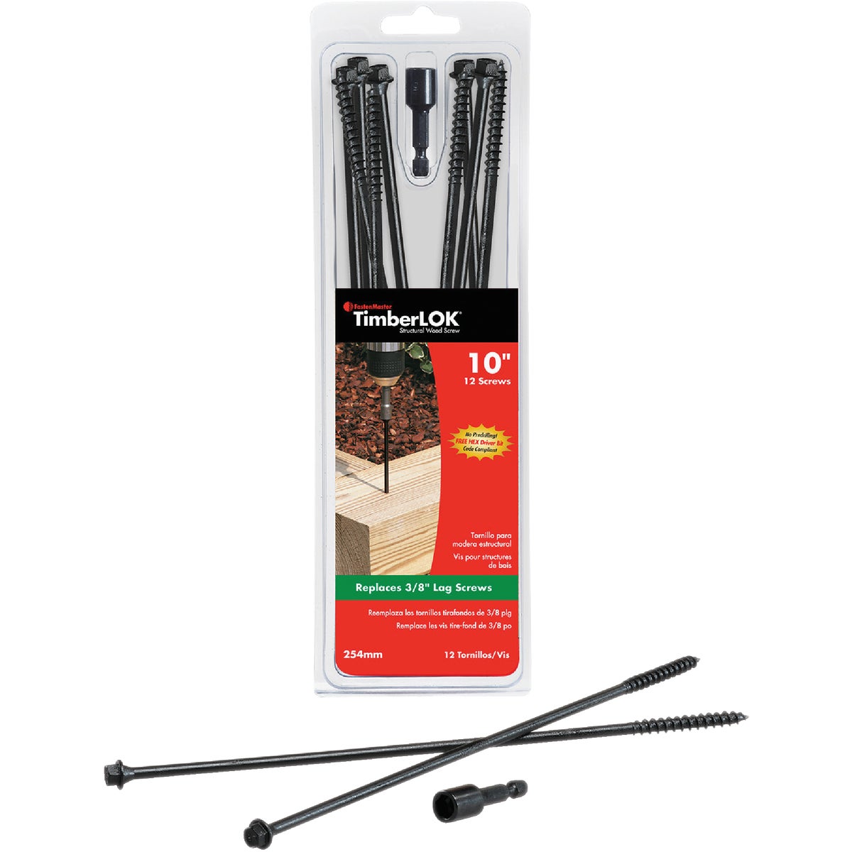 Fastenmaster Timberlok 10 In. Countersunk Hex Washer Structure Screw (12 Ct.) Image 3