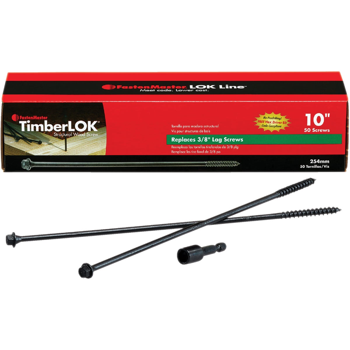 Fastenmaster Timberlok 10 In. Countersunk Hex Washer Structure Screw (50 Ct.) Image 3