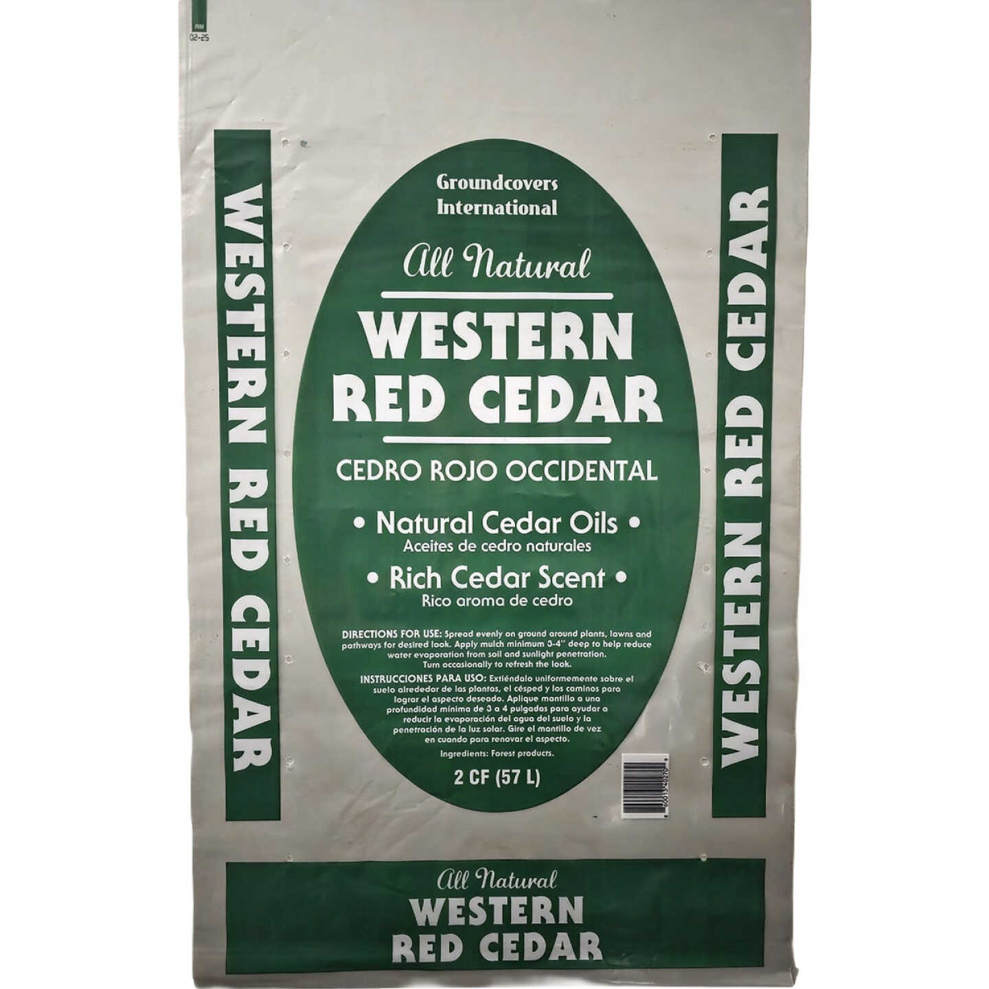 Groundcovers International 2 Cu. Ft. Shredded Western Red Cedar Mulch Image 1