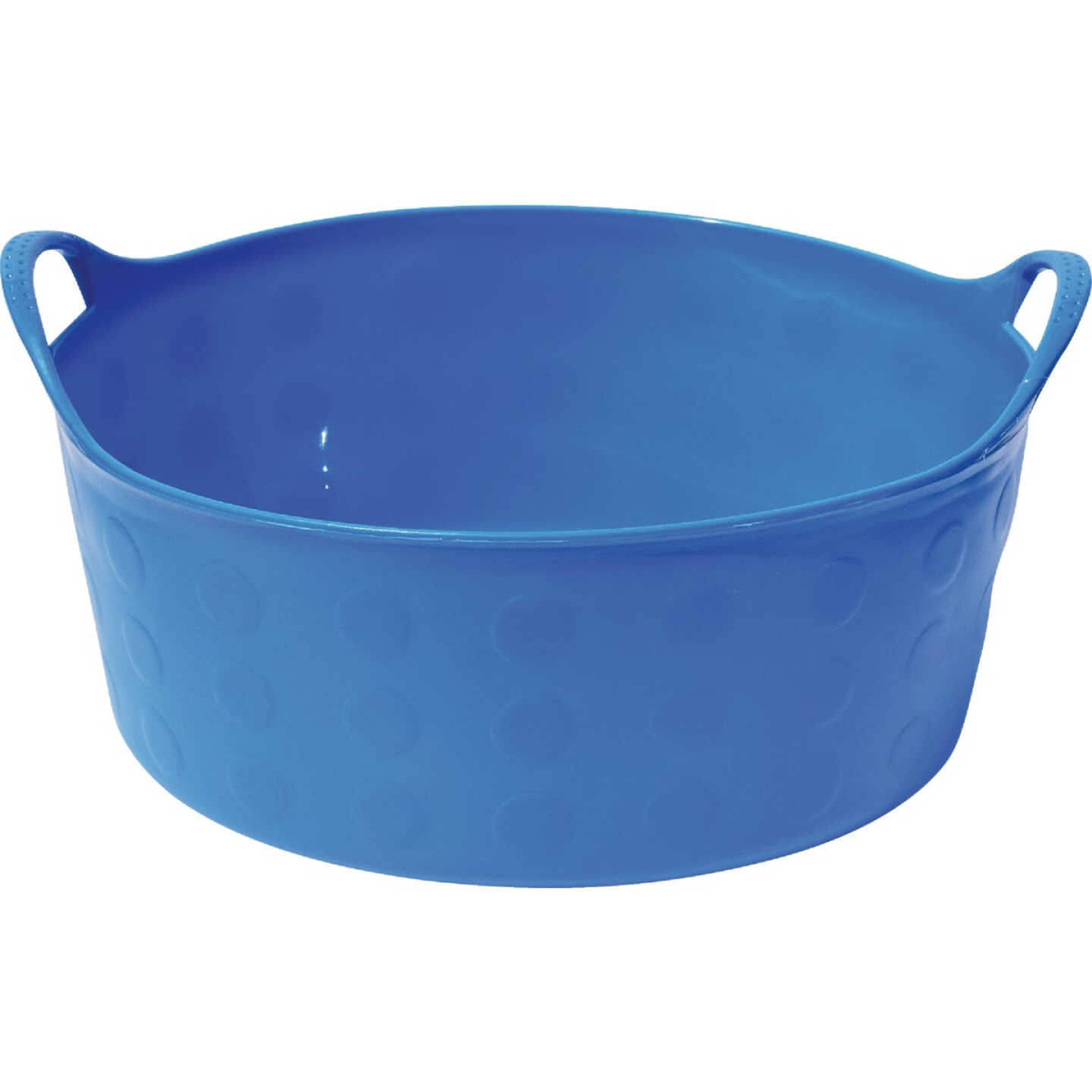 Tuff Stuff 4 Gal. Sky Blue Short Plastic Flex Tub Image 1