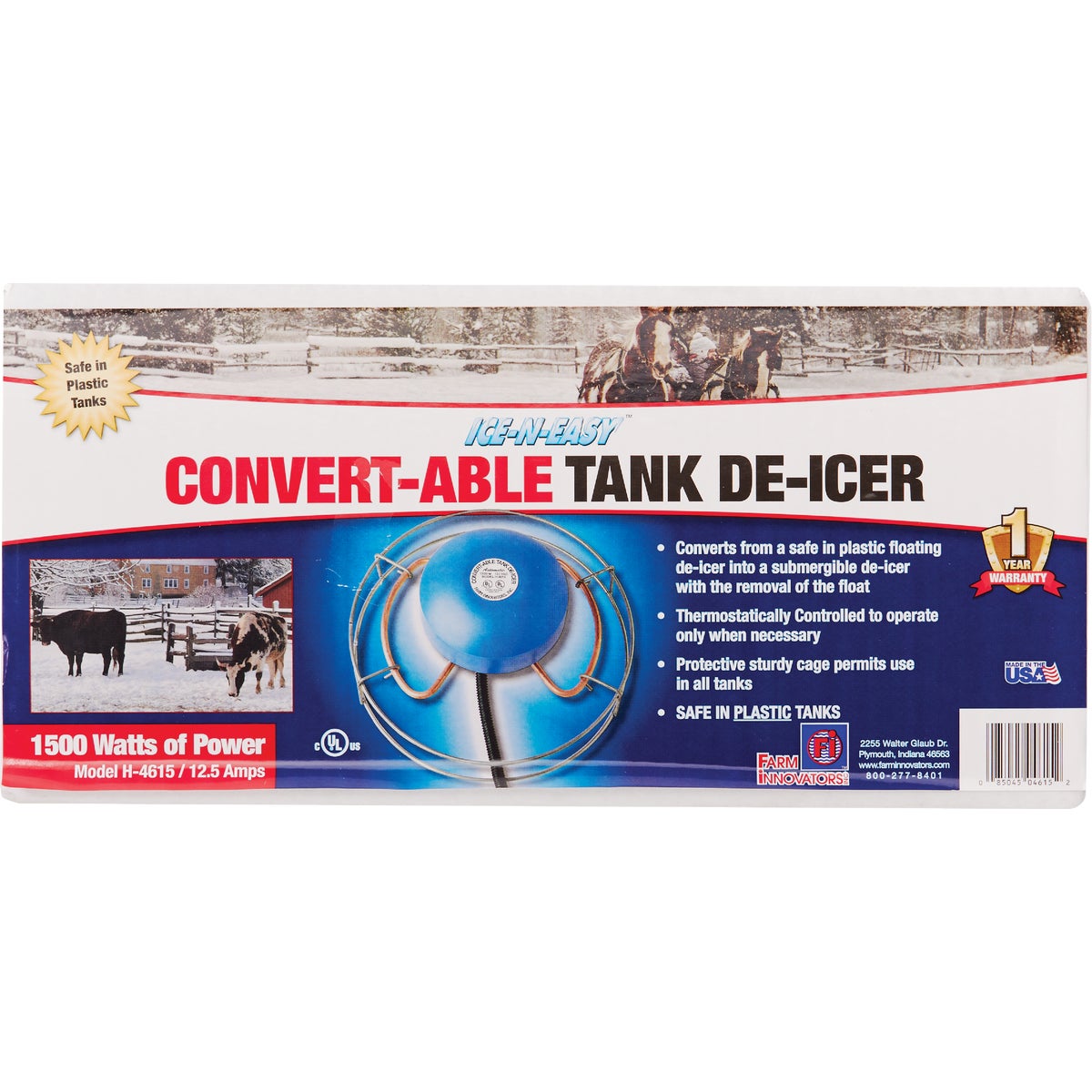 Farm Innovators Ice-N-Easy Convert-Able 1500W Floating/Sinking De-Icer Image 2