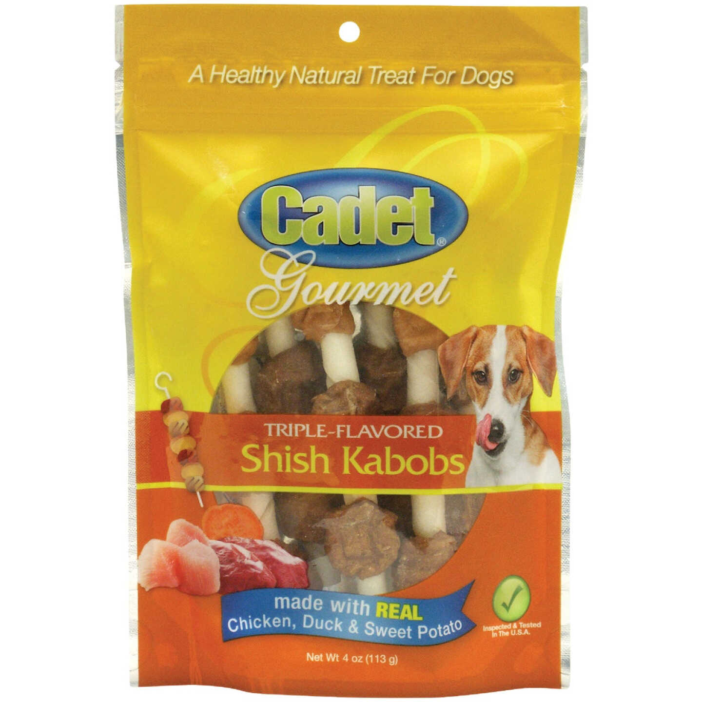 Cadet 5 In. Gourmet Beef Hide Shish Kabob Dog Treats, 4 Oz. Image 1