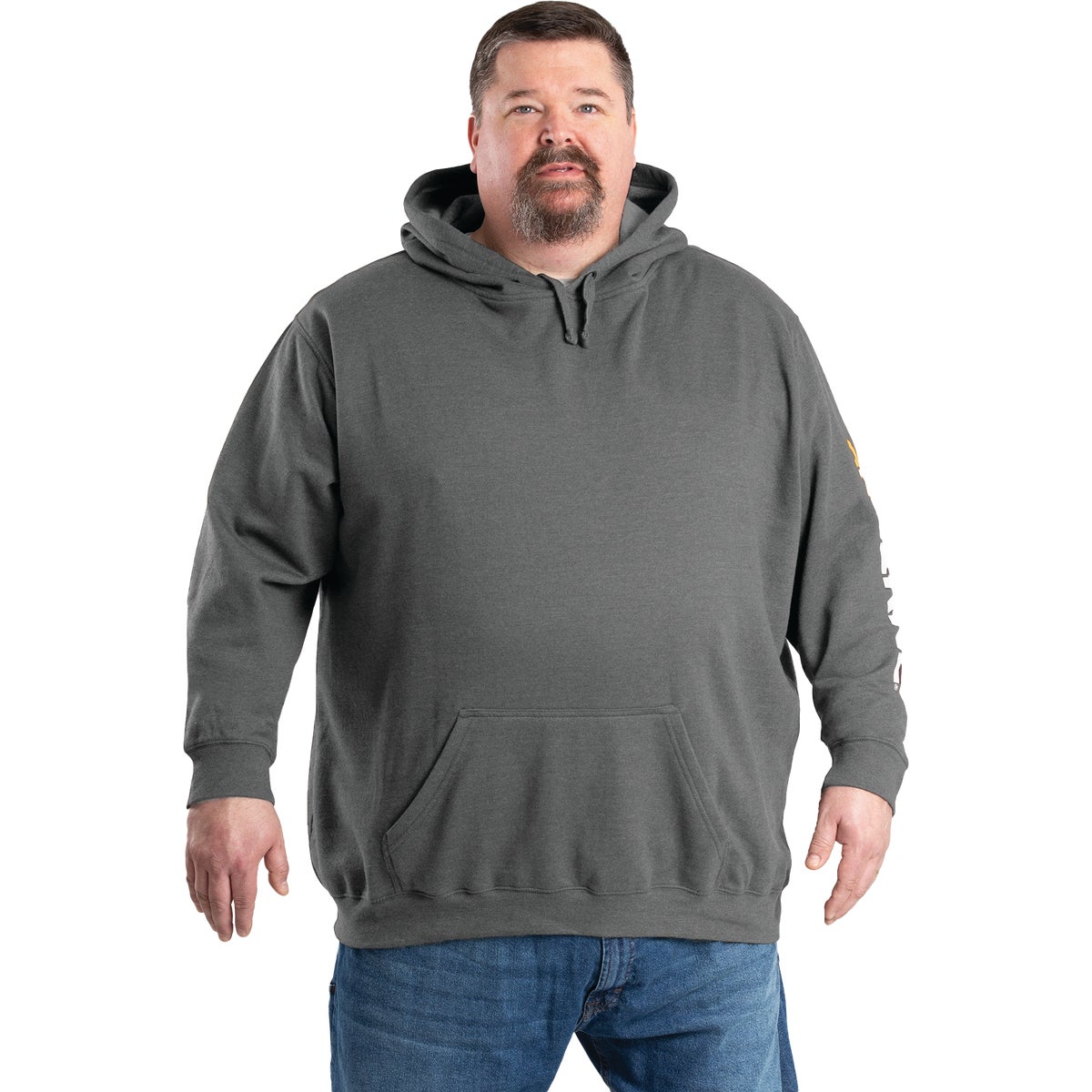 Berne Men's XL Regular Graphite Signature Sleeve Hooded Pullover Sweatshirt Image 6