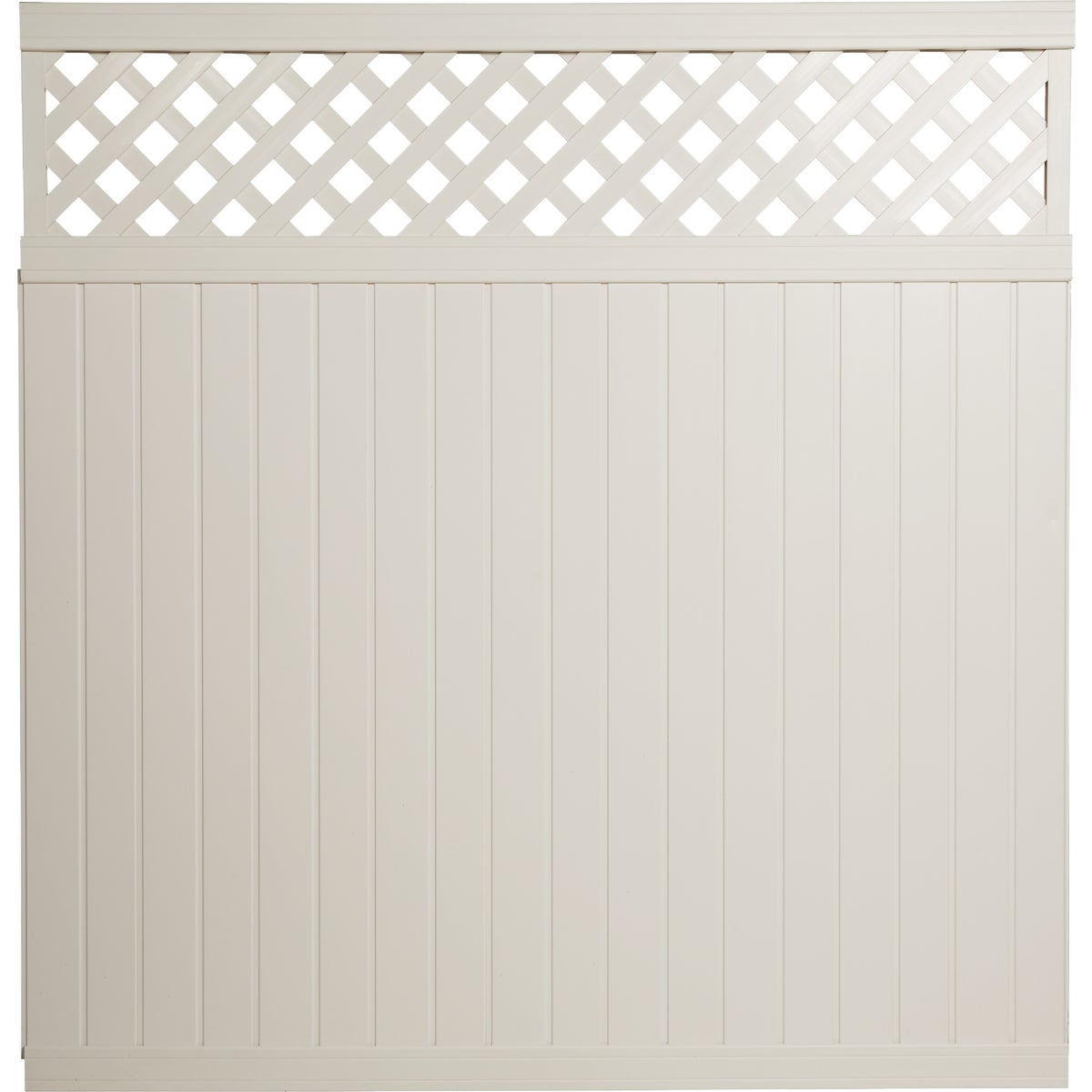 6 Ft. H. x 6 Ft. L. Lattice Top White Vinyl Privacy Fence Panel
