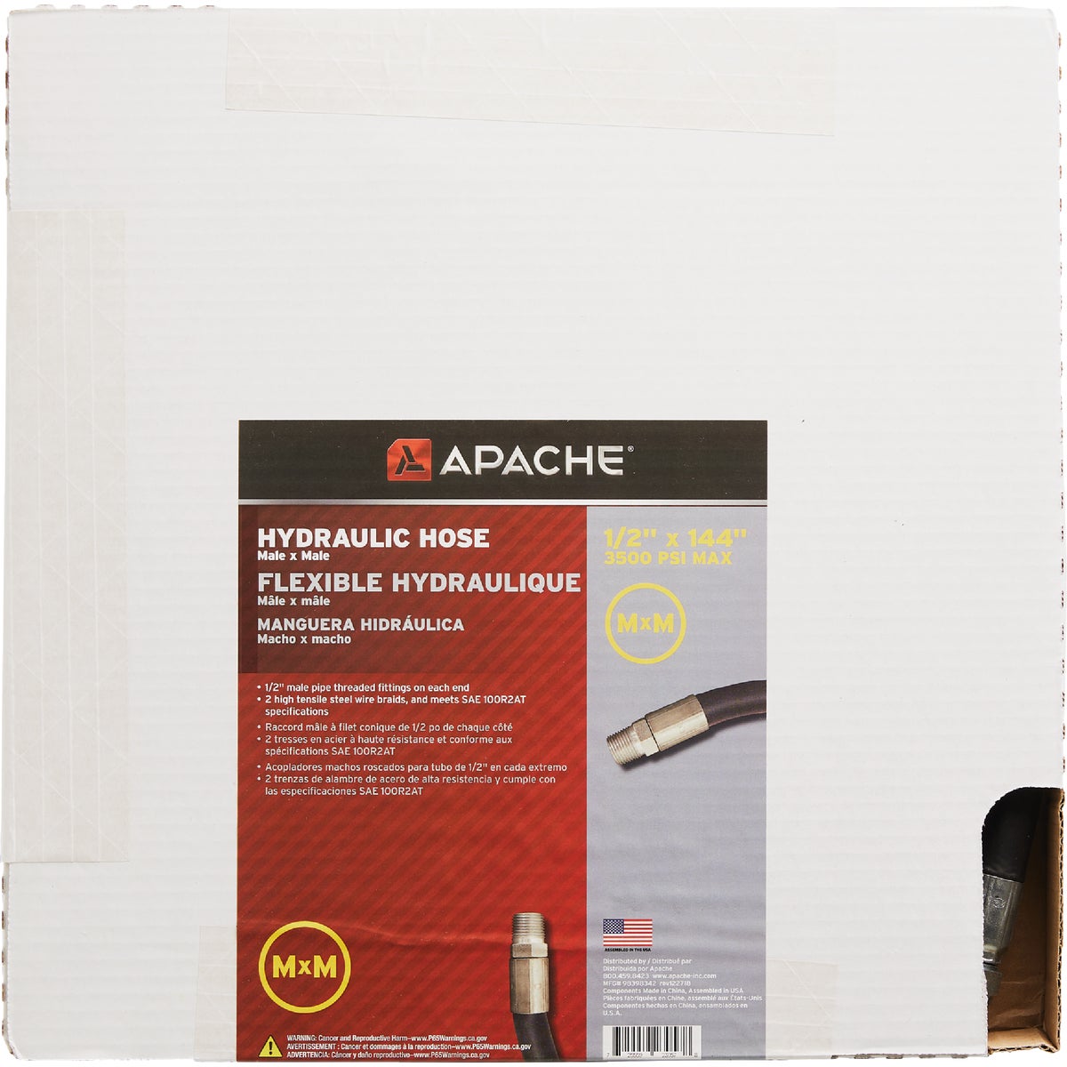 Apache 1/2 In. x 144 In. Male to Male Hydraulic Hose Image 2