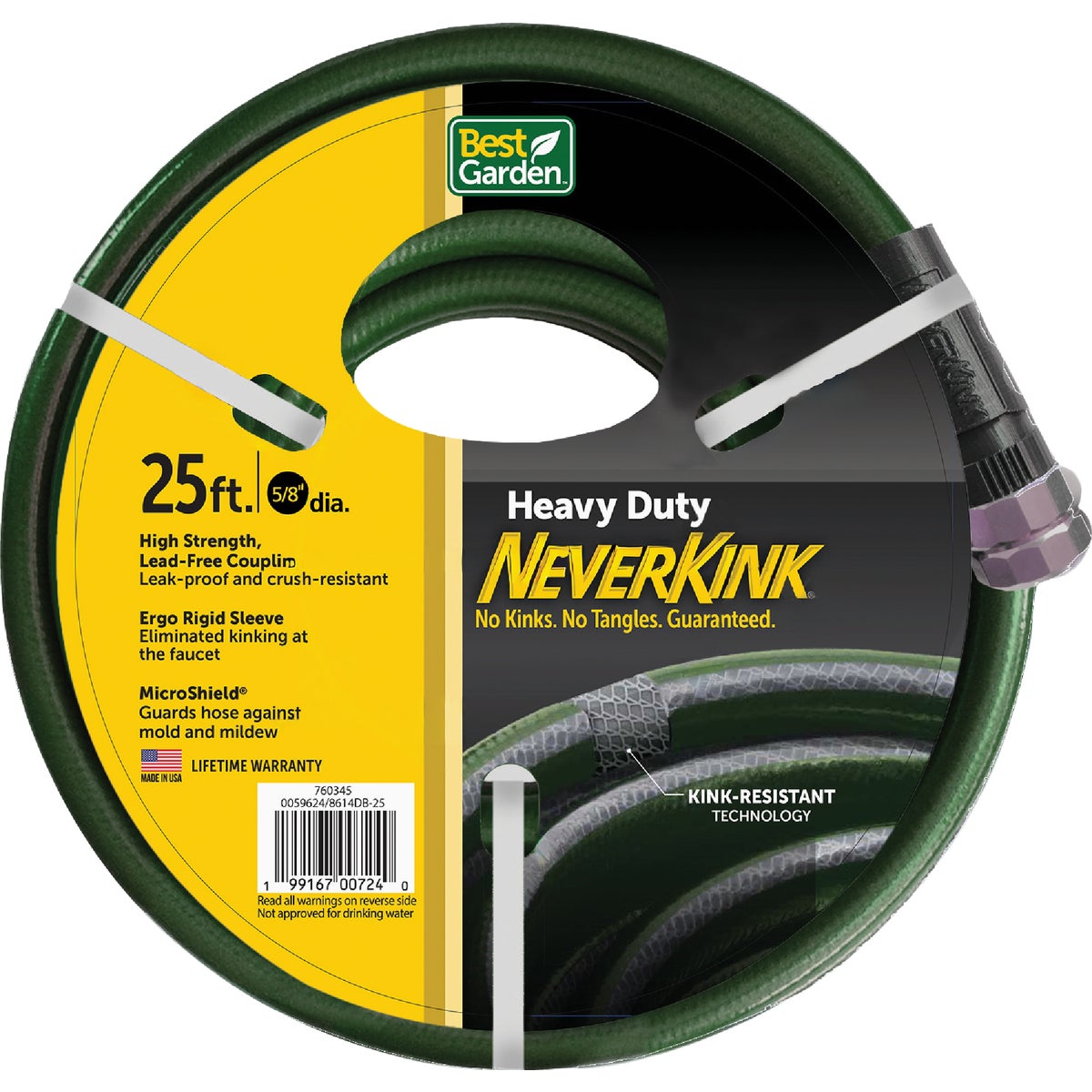 Best Garden NeverKink 5/8 In. x 25 Ft. Heavy Duty Garden Hose