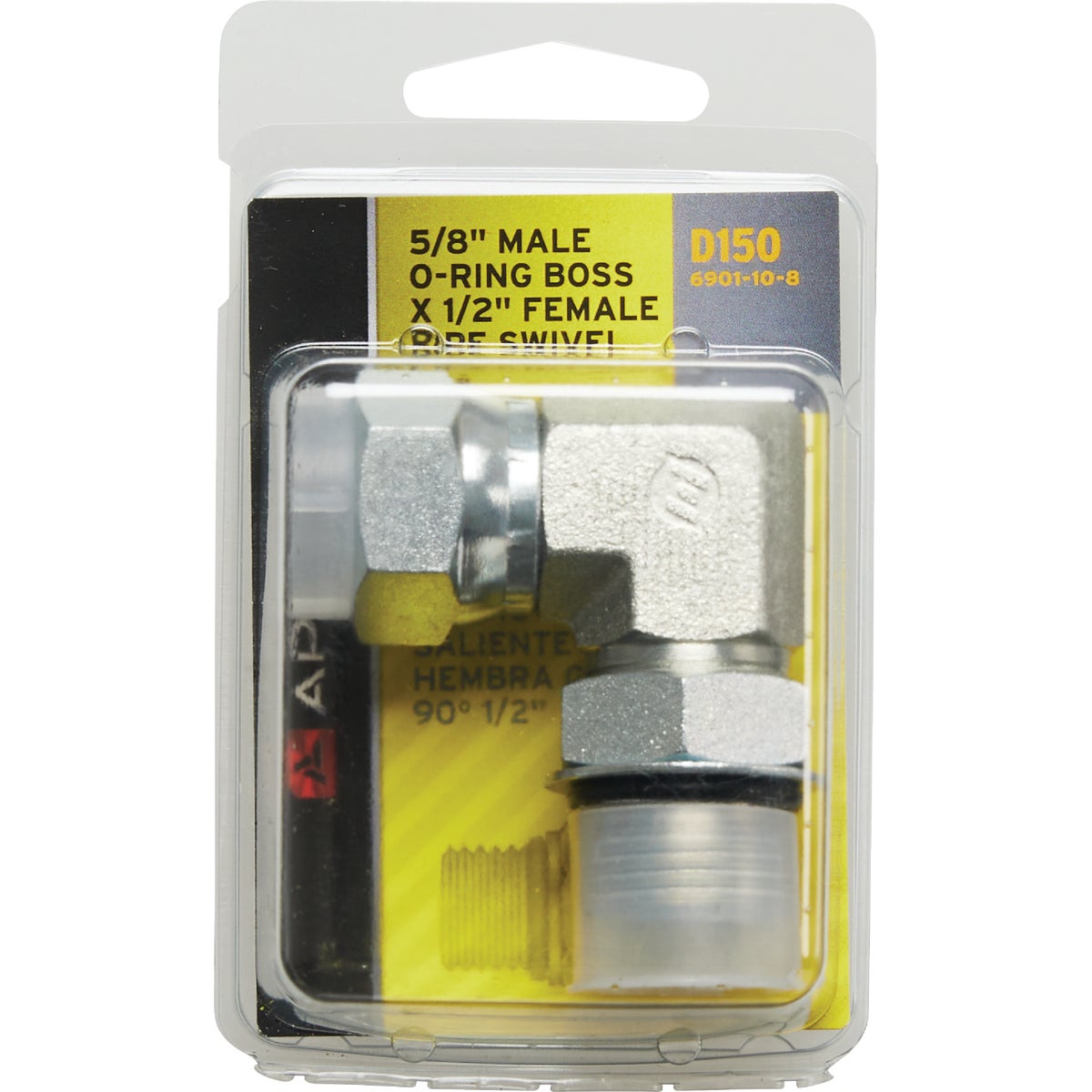 Apache 5/8 In. Male O-Ring x 1/2 In. Female Pipe Swivel 90 Deg Hydraulic Hose Adapter Image 2