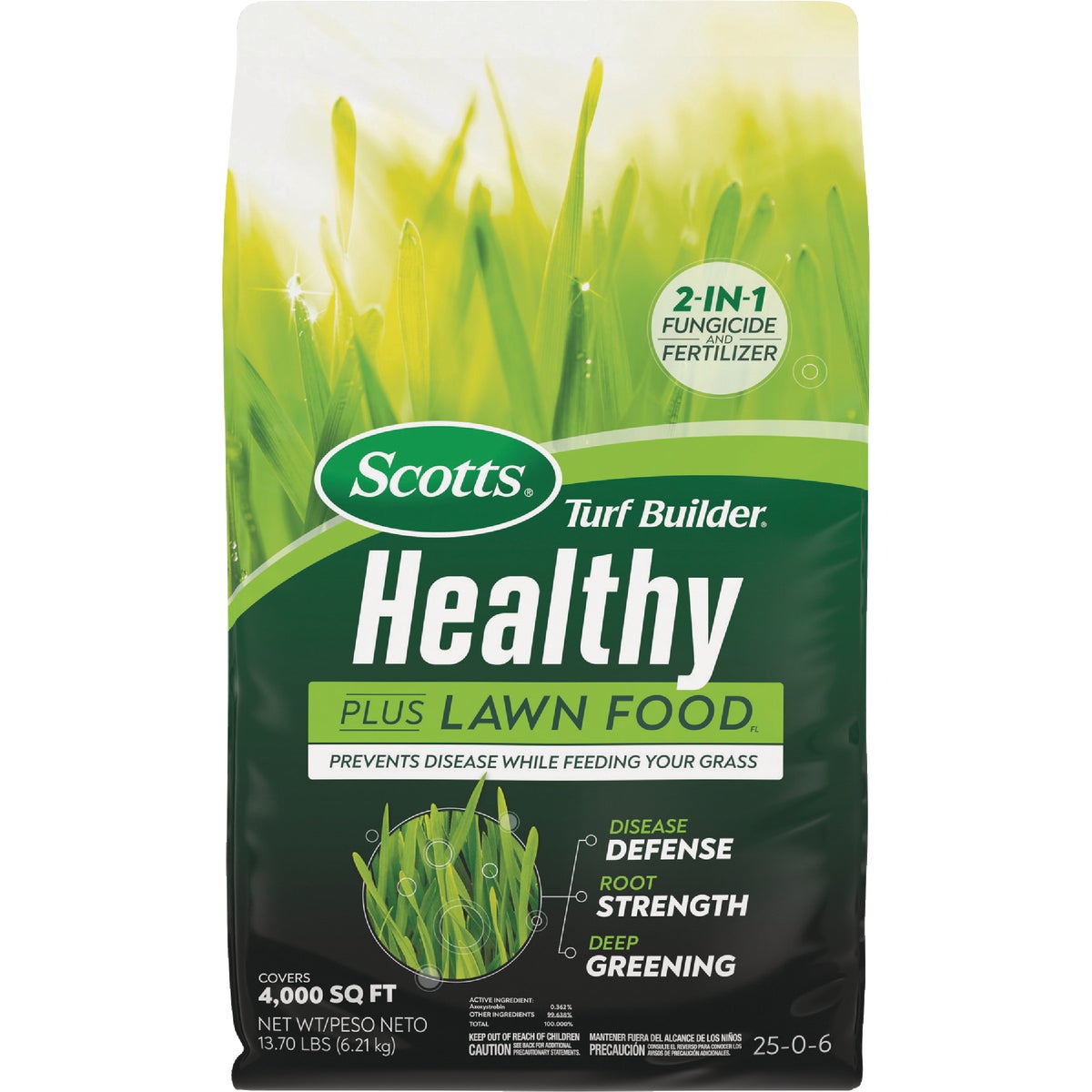 Scotts Turf Builder Healthy Plus Lawn Food FL 4000 Sq. Ft. 2-In-1 Fungicide & Fertilizer