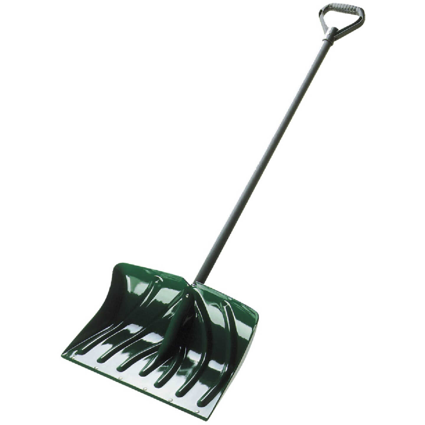 Suncast 18 In. Poly Snow Shovel & Pusher with Steel Wear Strip and 39 In. Steel Handle Image 1