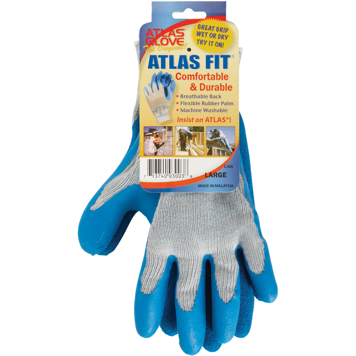 Showa Atlas Men's Small Rubber Coated Glove Image 2