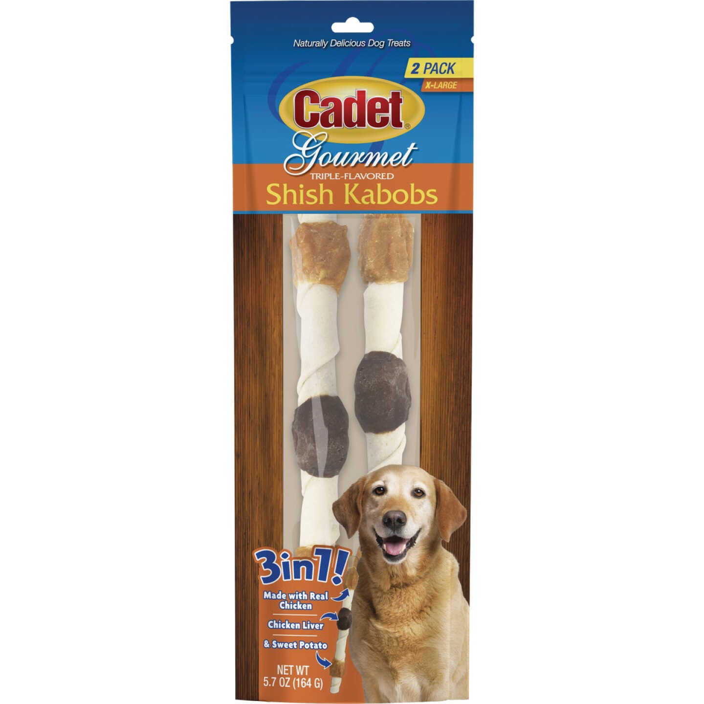 Cadet 10 In. Gourmet Beef Hide Shish Kabob XL Dog Treats (2-Pack) Image 1