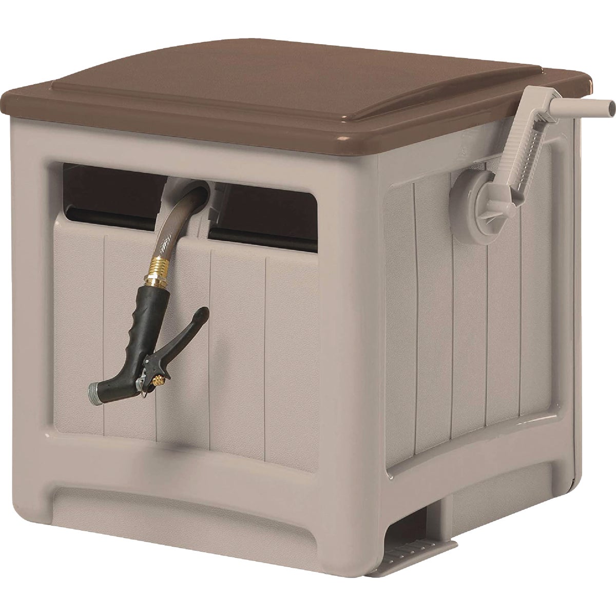 Suncast Smart Trak Hideaway 225 Ft. x 5/8 In. Taupe w/Bronze Lid Resin Hose Reel