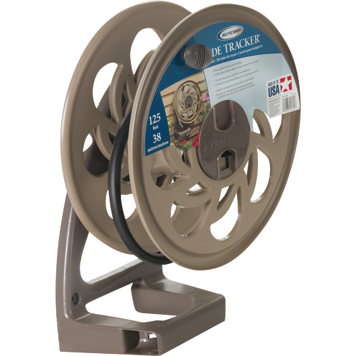 Suncast Sidetracker 125 Ft. x 5/8 In. Taupe Resin Hose Reel Image 3