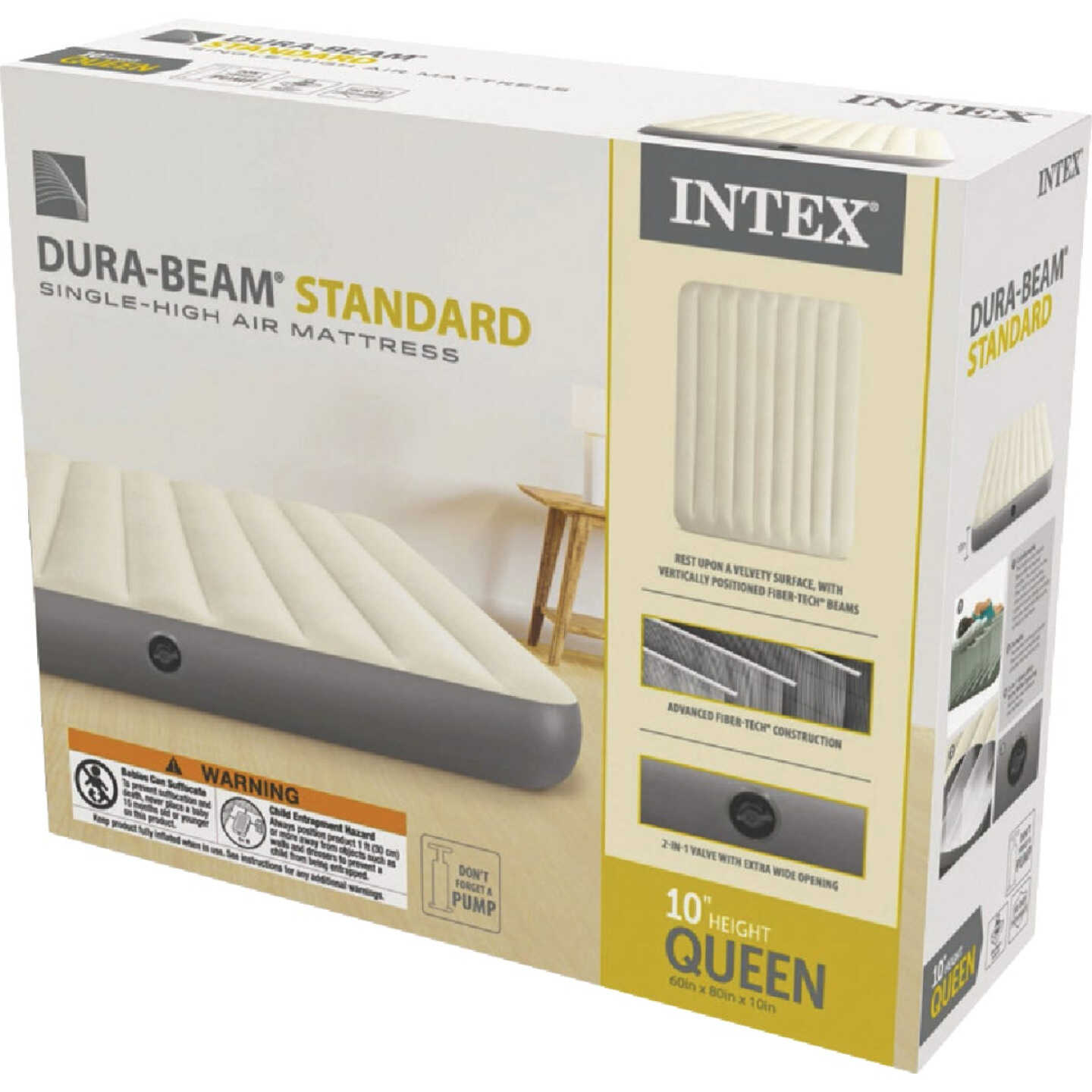 Intex 10 In. Queen Deluxe Single-High Airbed Dura-Beam Standard Series Image 4