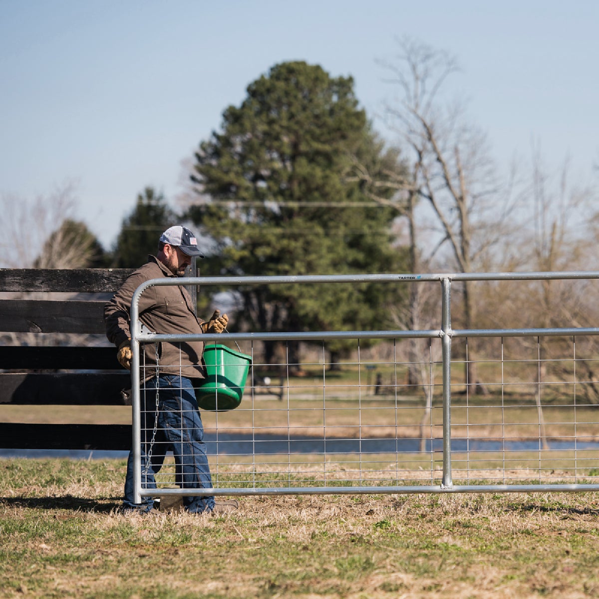 Tarter 50 In. H. x 12 Ft. L. x 1-3/4 In. Tube Diameter Galvanized Wire-Filled Tube Gate Image 2