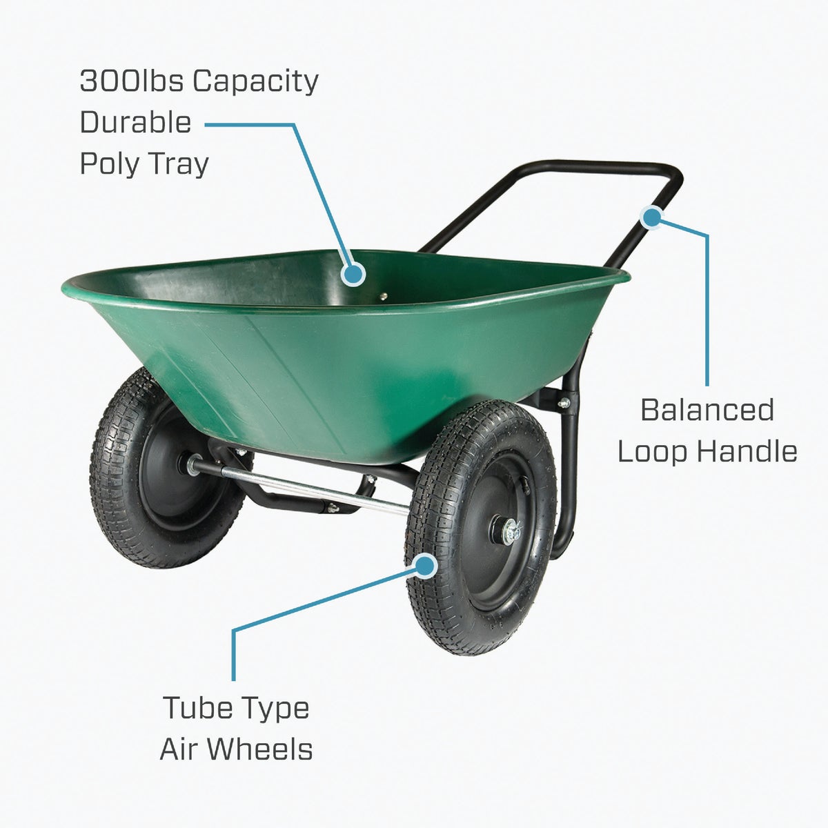 Marathon 5 Cu. Ft. Poly Wheelbarrow Image 3