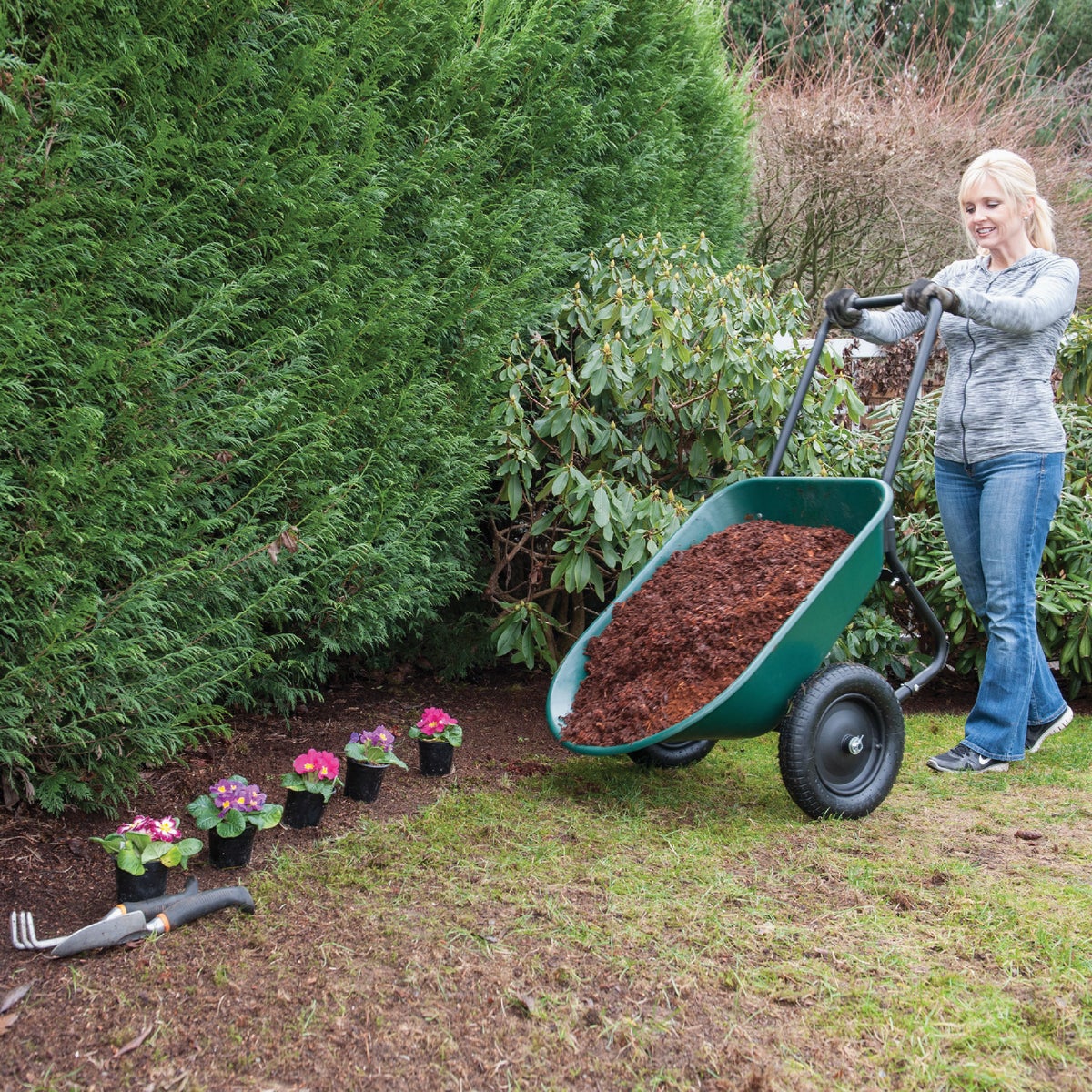 Marathon 5 Cu. Ft. Poly Wheelbarrow Image 4