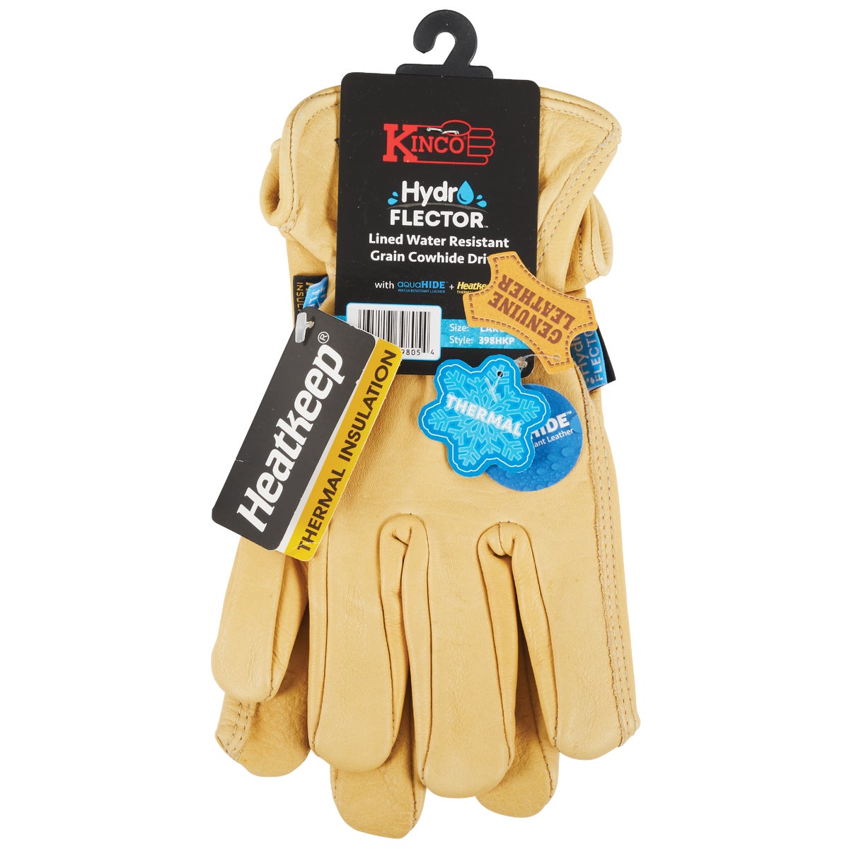 Kinco HydroFlector Men's Large Water-Resistant Full Grain Cowhide Thermal Lined Winter Work Glove Image 2