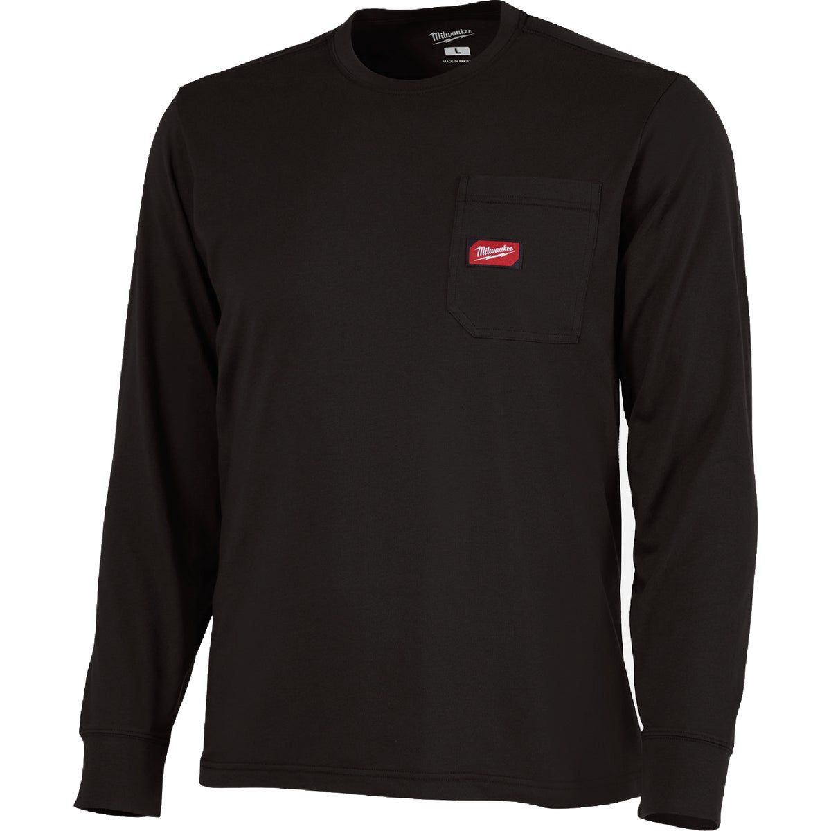 Milwaukee GridIron XL Black Long Sleeve Heavy-Duty Pocket T-Shirt Image 1