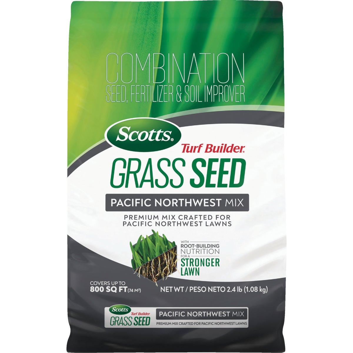 Scotts Turf Builder 2.4 Lb. 200 Sq. Ft. Pacific Northwest Mix Grass Seed, Fertilizer, and Soil Improver Combination Image 1