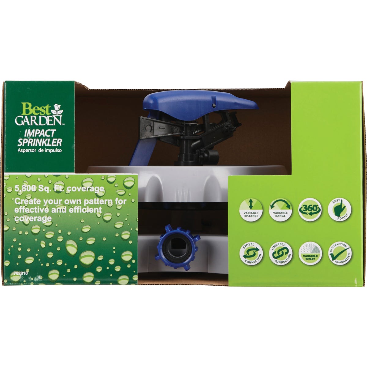 Best Garden Poly 5800 Sq. Ft. Sled Impulse Sprinkler with Programming Disc Image 2
