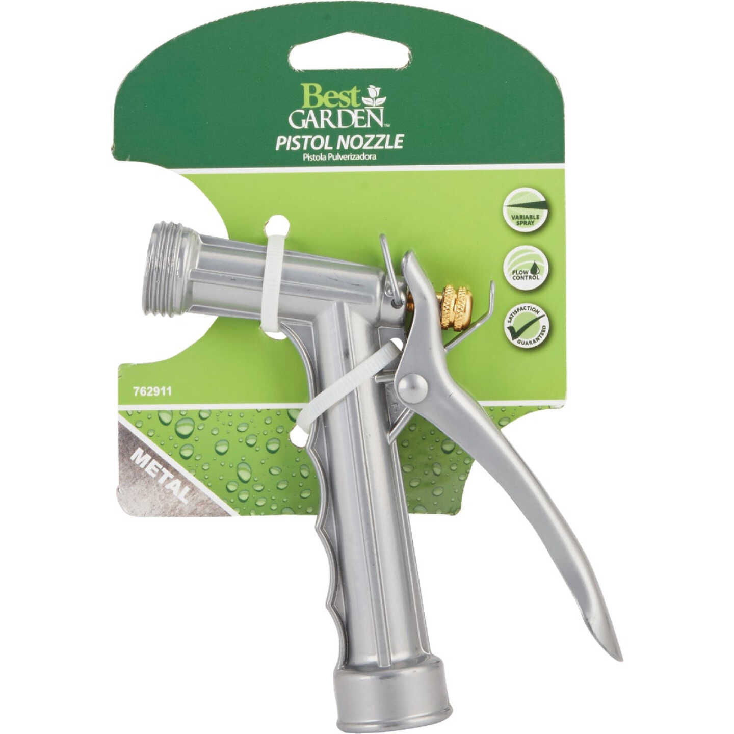 Best Garden Zinc Pistol Nozzle, Metallic Image 2