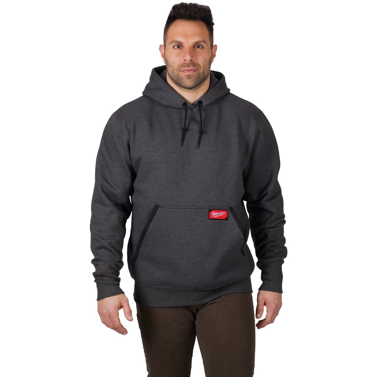 Milwaukee Small Gray Heavy-Duty Pullover Hooded Sweatshirt Image 2